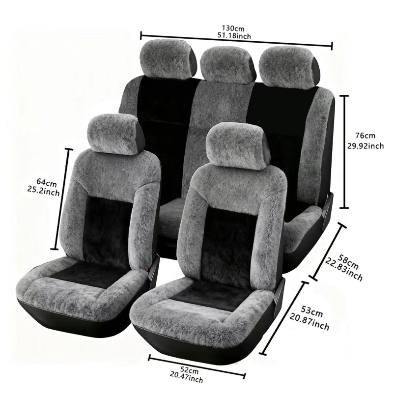 Plüss autóülésvédő, univerzális illeszkedés, márka YD, tömeg 0,55 kg