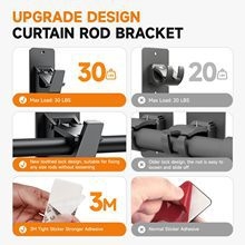 Cleme pentru bară de perdea din plastic, autoadezive, model 1, fără găuri, set 2, stil modern minimalist