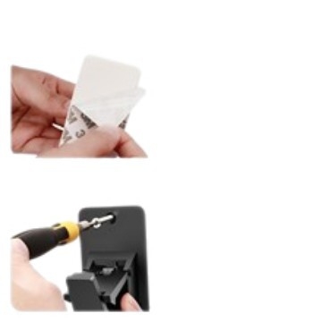 Cleme pentru bară de perdea din plastic, autoadezive, model 1, fără găuri, set 2, stil modern minimalist