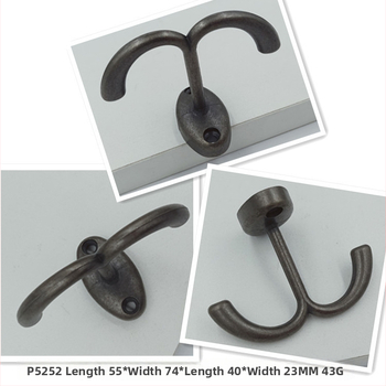 Vešiak na oblečenie zo zinkovej zliatiny – antický štýl, jedn horog a dvomi horogmi, klasická rukoväť, nábytkový dekoratívny kovový diel, elektrolytický povrch