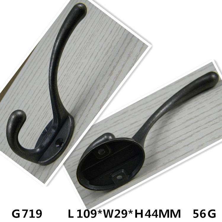 Cuier din aliaj de zinc antic – cârlig simplu/dublu, mâner clasic, piesă decorativă pentru mobilier, finisaj electroplacat