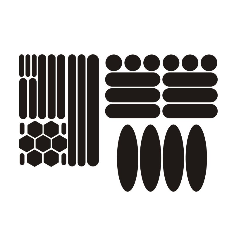 Retro crne trokutaste reflektirajuće naljepnice za kacigu i bicikl, otporne na ogrebotine, ljepila, geometrijski uzorak