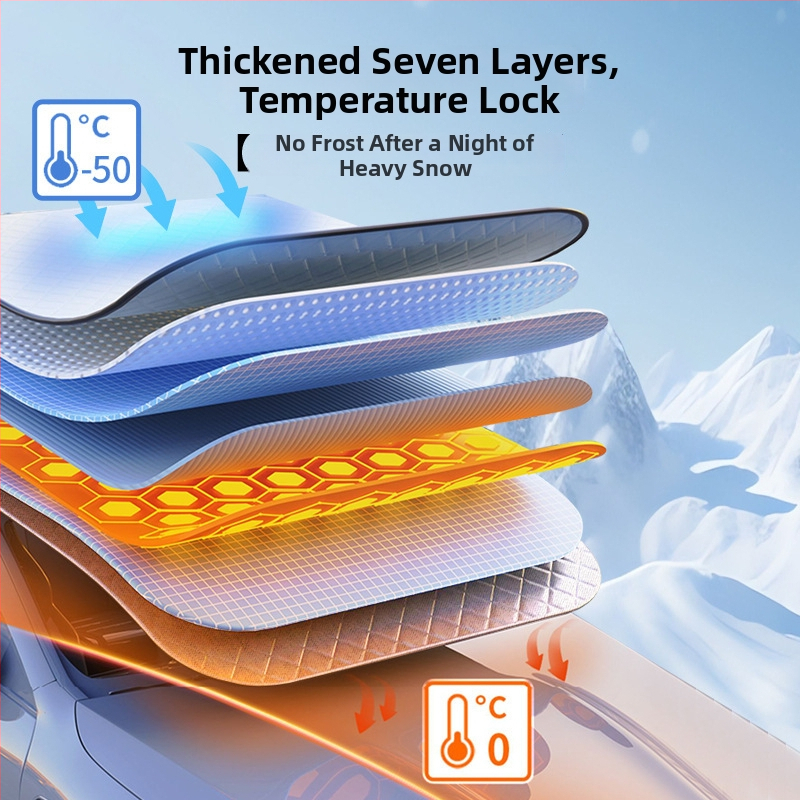 Univerzálne zimné pokrytie auta, ochrana čelného skla proti námraze, predĺžený dizajn, minimalistický štýl, hrubší materiál