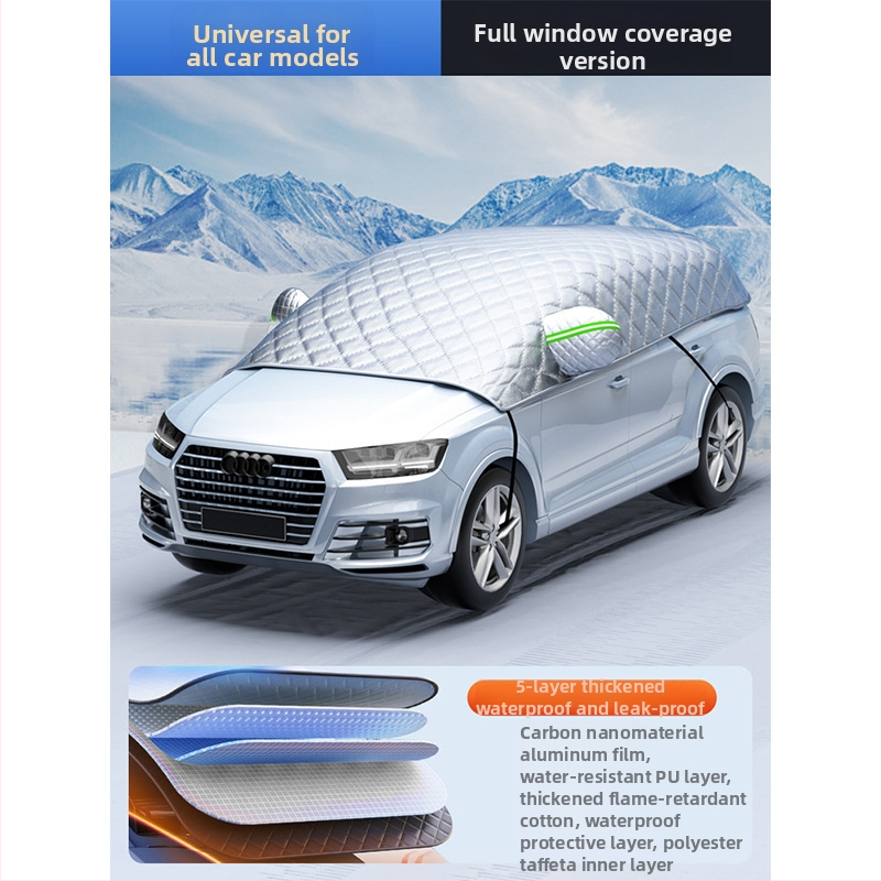 Univerzálne zimné pokrytie auta, ochrana čelného skla proti námraze, predĺžený dizajn, minimalistický štýl, hrubší materiál