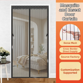 Κουρτίνα πόρτας με διχτυωτή οθόνη κατά των κουνουπιών, πολυεστέρας, προστασία από έντομα, μοντέρνο μινιμαλιστικό στυλ, κατάλληλη για σαλόνι, υπνοδωμάτιο, τραπεζαρία