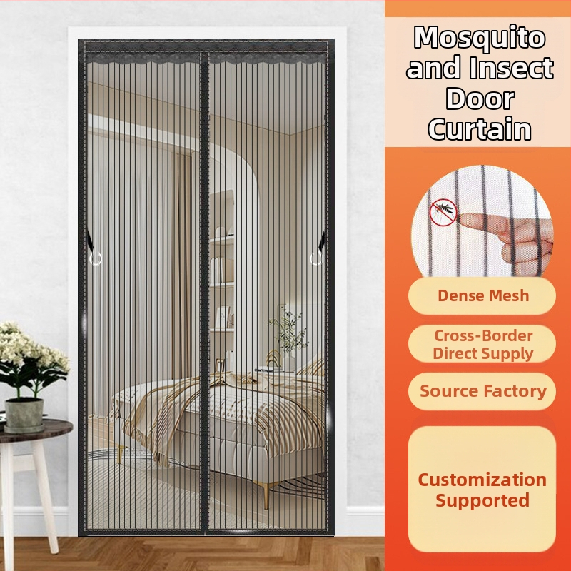 Κουρτίνα πόρτας με διχτυωτή οθόνη κατά των κουνουπιών, πολυεστέρας, προστασία από έντομα, μοντέρνο μινιμαλιστικό στυλ, κατάλληλη για σαλόνι, υπνοδωμάτιο, τραπεζαρία