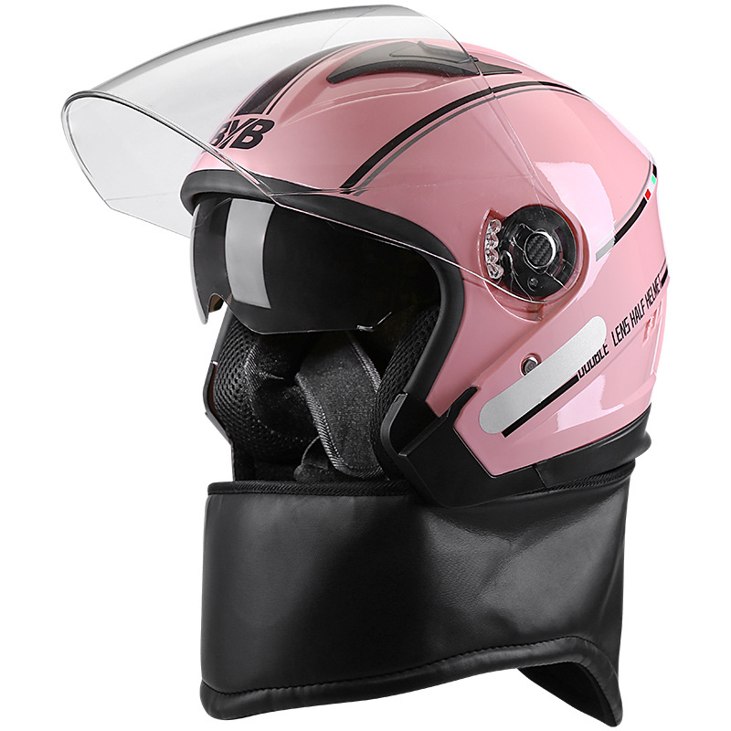 Polu kaciga za motocikl ABS, anti-fog dvostruka leća, 3C certifikat, patentirani dizajn