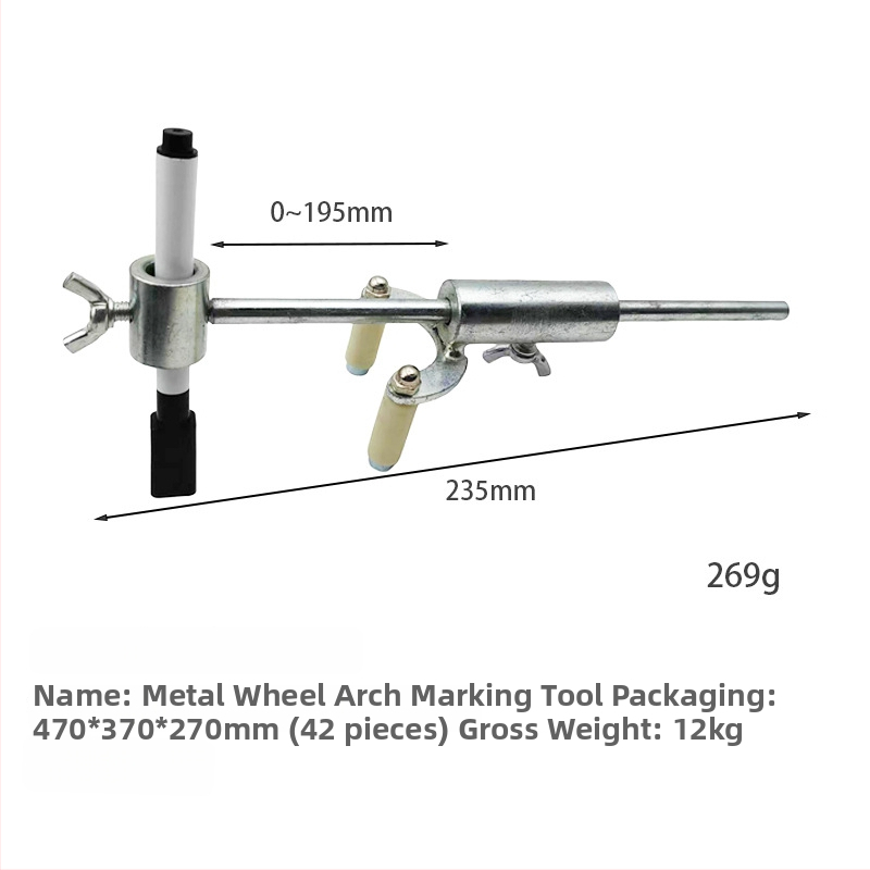 Nástroj na opravu poškodenej karosérie z plechu so značkovacím perom a paralelným perom – Značka 0001