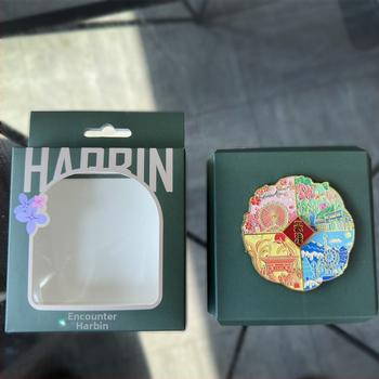 Okienková krabička na balenie magnetov do chladničky so slučkami a mini vnútornou zásobou, biela kartónová krabica, 350 g papier, prispôsobiteľná tlač loga