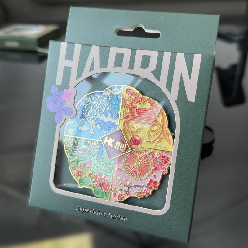 Okienková krabička na balenie magnetov do chladničky so slučkami a mini vnútornou zásobou, biela kartónová krabica, 350 g papier, prispôsobiteľná tlač loga