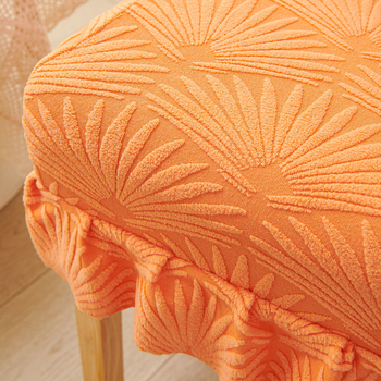 Navlaka za stolicu s elastičnim rubom, jacquard polar fleece, univerzalni naslon – blagovaonska navlaka, sve-u-jednom