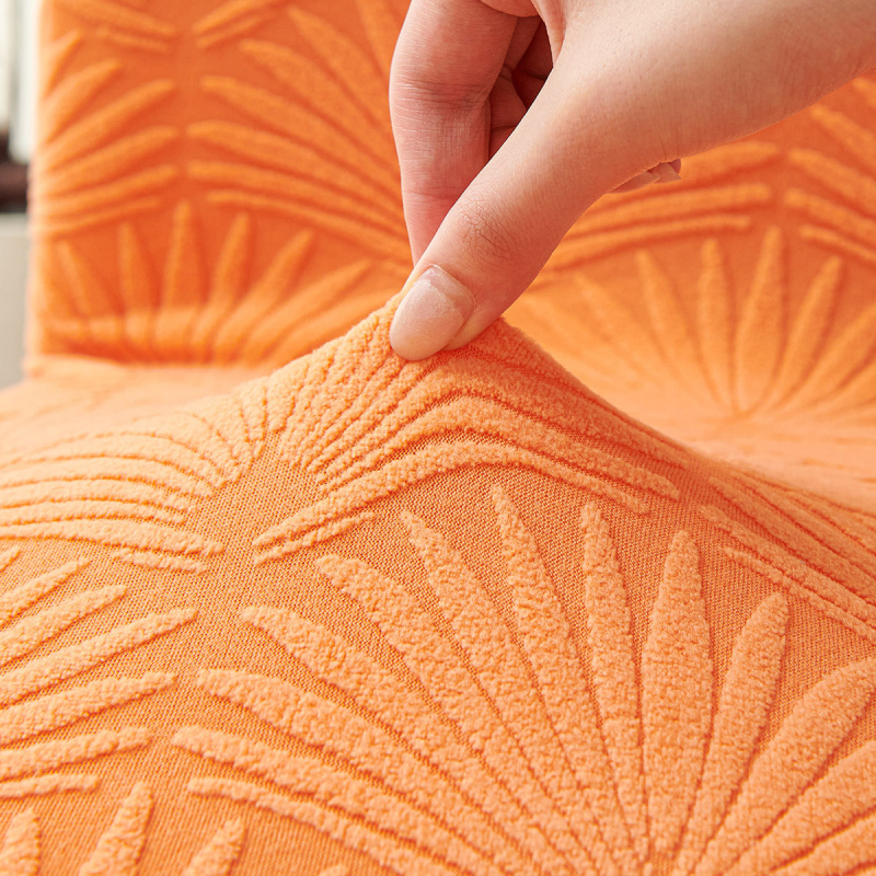 Navlaka za stolicu s elastičnim rubom, jacquard polar fleece, univerzalni naslon – blagovaonska navlaka, sve-u-jednom
