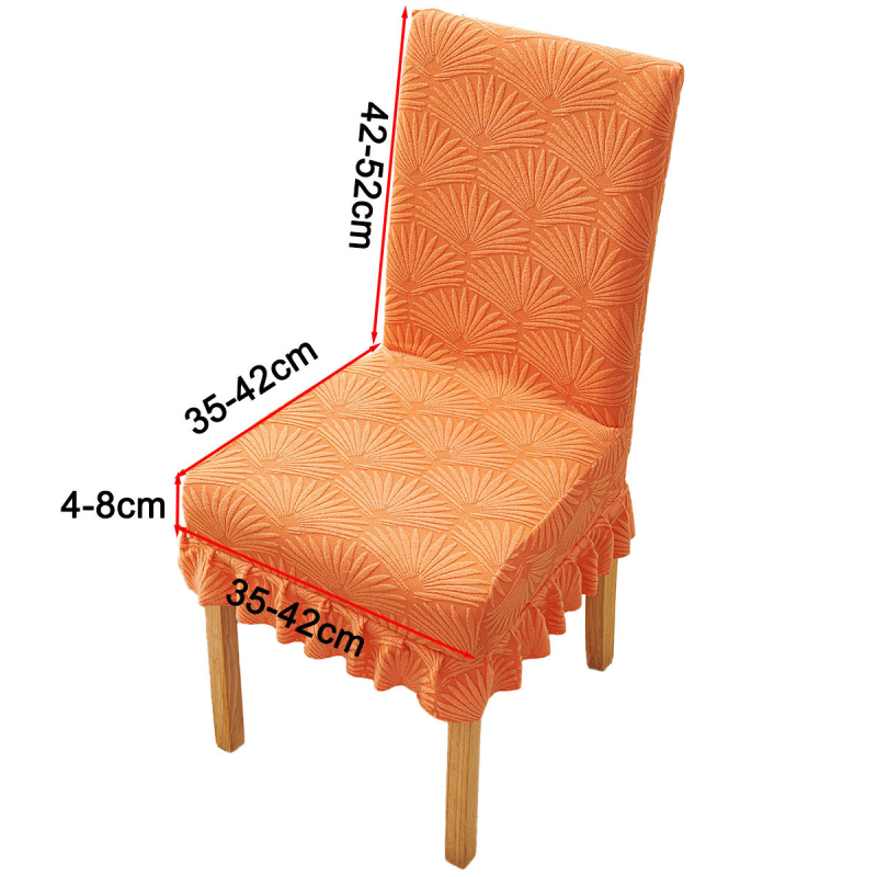 Navlaka za stolicu s elastičnim rubom, jacquard polar fleece, univerzalni naslon – blagovaonska navlaka, sve-u-jednom