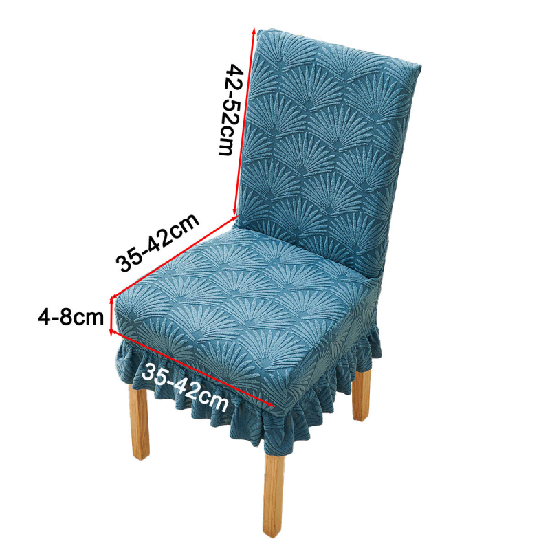 Navlaka za stolicu s elastičnim rubom, jacquard polar fleece, univerzalni naslon – blagovaonska navlaka, sve-u-jednom