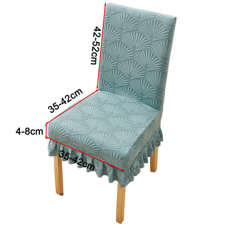 Navlaka za stolicu s elastičnim rubom, jacquard polar fleece, univerzalni naslon – blagovaonska navlaka, sve-u-jednom