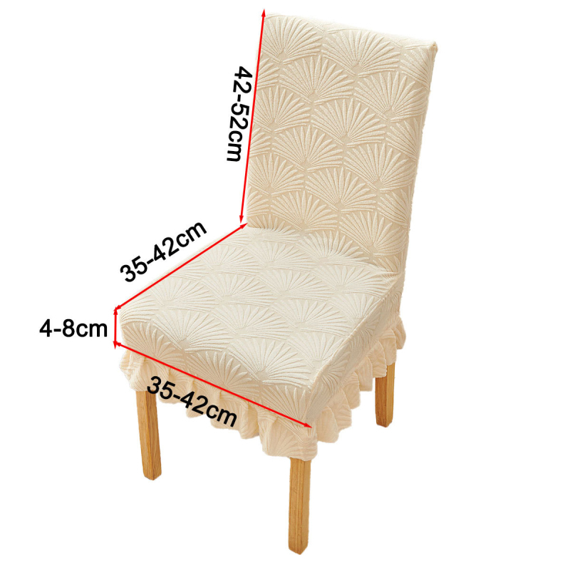 Navlaka za stolicu s elastičnim rubom, jacquard polar fleece, univerzalni naslon – blagovaonska navlaka, sve-u-jednom