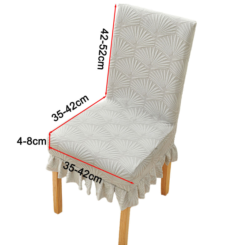 Navlaka za stolicu s elastičnim rubom, jacquard polar fleece, univerzalni naslon – blagovaonska navlaka, sve-u-jednom