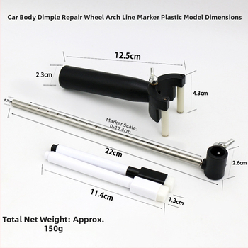 Nástroj na opravu karosérie z plechu a vyrovnávanie preliačin, nástroj na kreslenie línií oblúka kolies, dáta pre kreslenie, obnova pôvodnej farby
