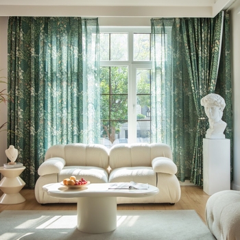 Shephon ispis zavjese, američki seoski stil, patchwork žuta tkanina, poluotamnjivanje (40-70%), dnevni boravak, Bay Window