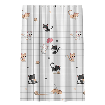 Душ завеса PEVA със принт котки, стил модерен минимализъм, персонализация, марка Dome