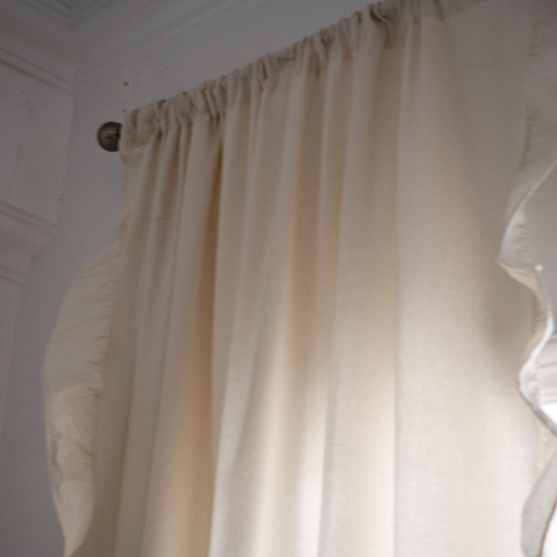 YMQY Zavjesa – pamuk, 90% sastav tkanine, rupe za kukicu za šipku, frantski stil za mali kuhinjski prozor, dekorativno djelomično sjenilo.