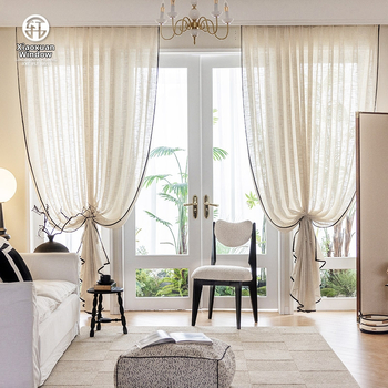 Polyesterový záves v japonskom štýle, priehľadný, dekoratívny do obývačky, študovne, reštaurácie a vstupnej haly