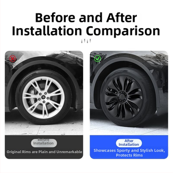 Dekorativni prsten poklopca kotača za Tesla Model Y – ABS materijal; Kompatibilan s Model Y; Tesla branda; Bez prilagodbe