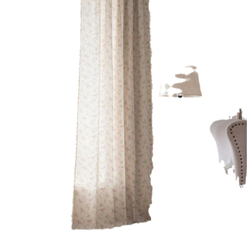 Κουρτίνα παραθύρου και κουζίνας με εκτύπωση λουλουδιών και φούντες, βαμβάκι, εκτύπωση, διαπερατότητα φωτός, μοντέρνο απλό στυλ