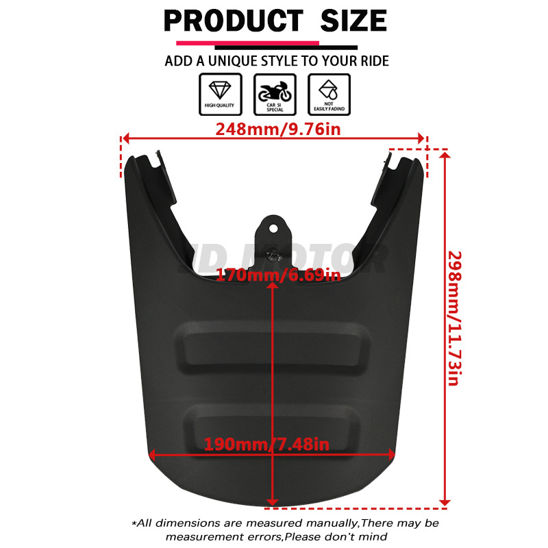 Πίσω Fender προστασίας από νερό για Harley Sportster S 1250, PP υλικό, RH1250 μοντέλο, κωδικός προϊόντος Yz0150, συμβατό με Harley Sportster S 1250 RH1250