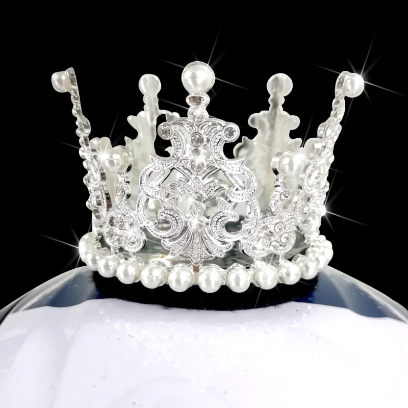 Fém kristályos sisakdísz korona, modell H172, termékkód H172, gyerek sisakhoz