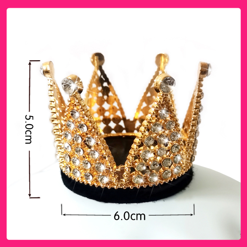 Fém kristályos sisakdísz korona, modell H172, termékkód H172, gyerek sisakhoz