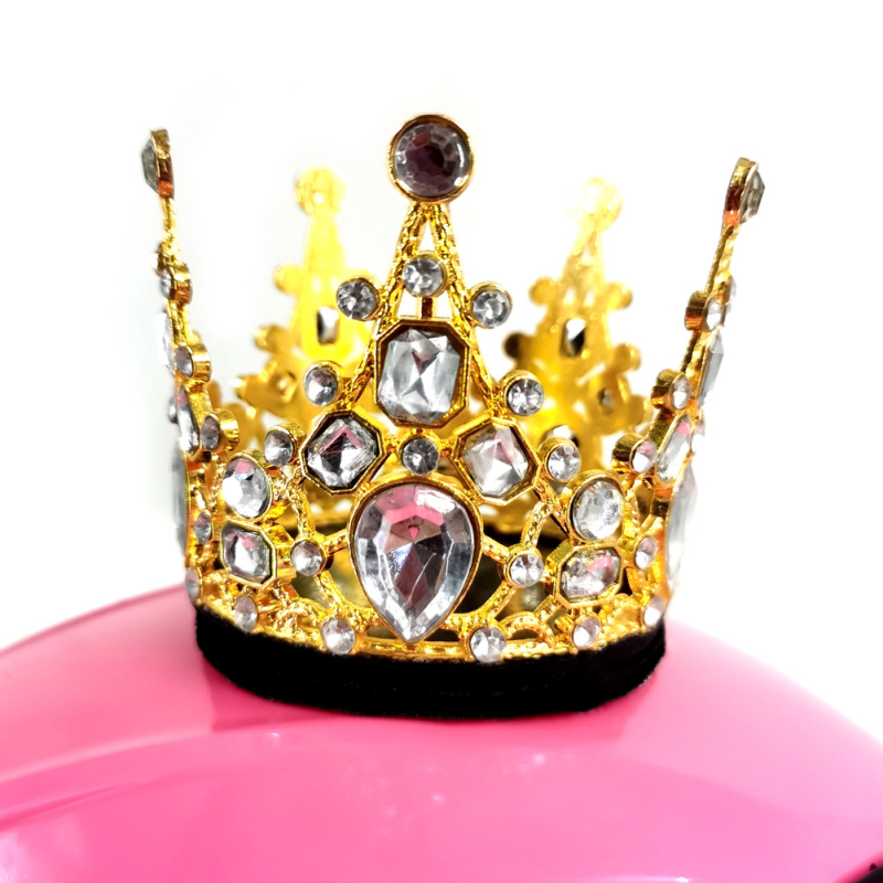 Fém kristályos sisakdísz korona, modell H172, termékkód H172, gyerek sisakhoz