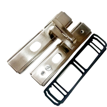 Biztonsági ajtó zárfogantyú panel, modell 210 Platinum Handles, Bo Qiang, felület drótos textúrával, modern minimalista stílus