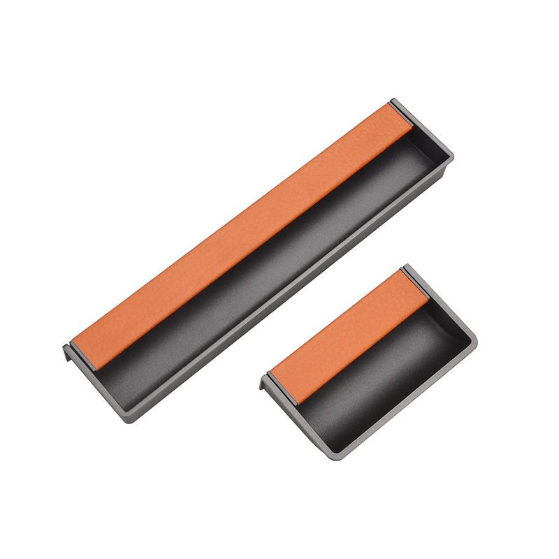 Gardrób fogantyú – bár alakú beépített bőrfelület, moduláris telepítés, cinkötvözet, modell 9828