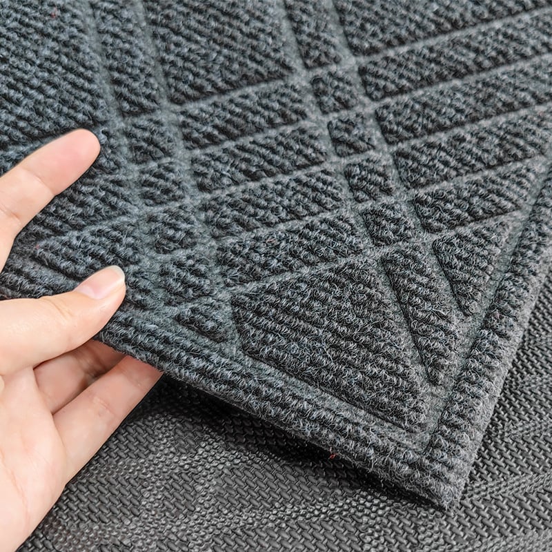 Bejárati szőnyeg embossált felülettel, nedvszívó, csúszásmentes, téglalap alakú, TPE alátét