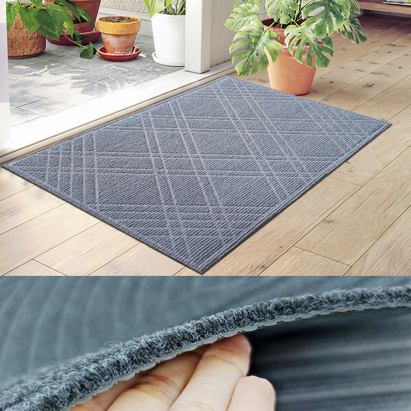 Bejárati szőnyeg embossált felülettel, nedvszívó, csúszásmentes, téglalap alakú, TPE alátét