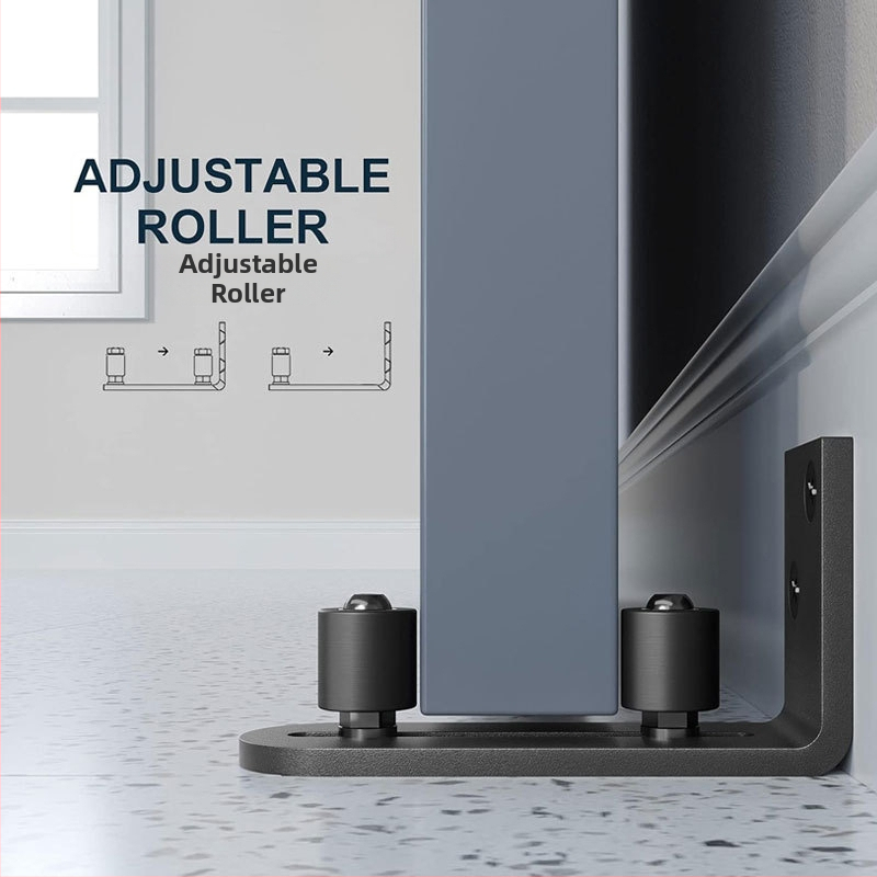 L alakú lengő stopper csűr ajtóhoz – szénacél, padlóvezető, alsó stopper