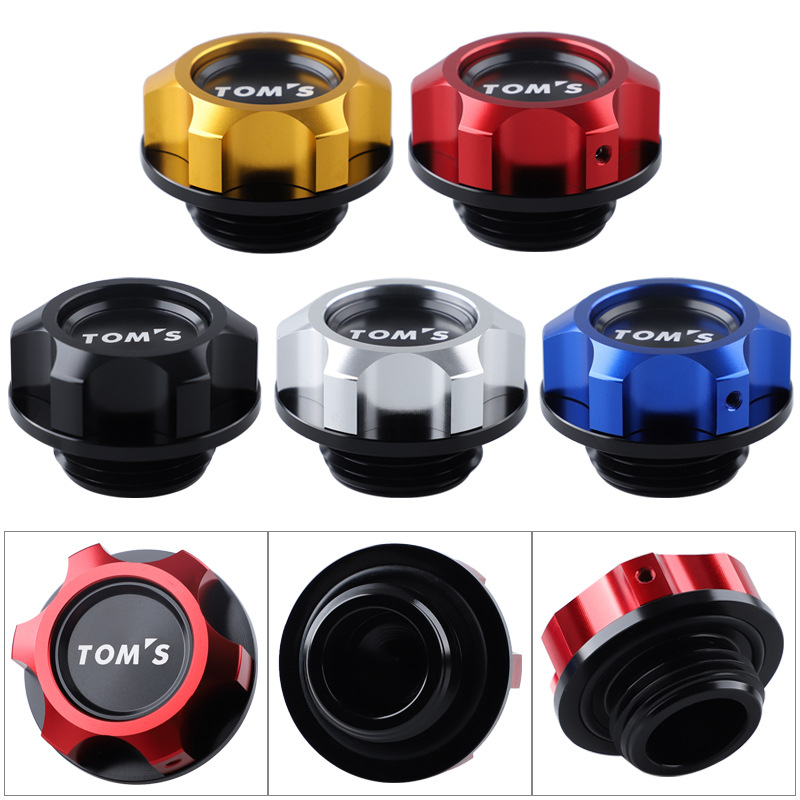 Tom's alumínium‑ötvözetű motorolaj sapka és üzemanyag‑tank sapka Toyota Camry, Reiz, RAV4, Crown és Corolla számára