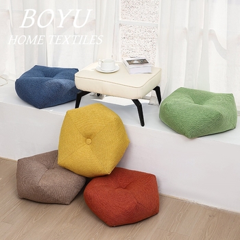 Pernă de podea în stil japonez, material bumbac și in, umplutură PP bumbac, formă octagonală, culoare solidă