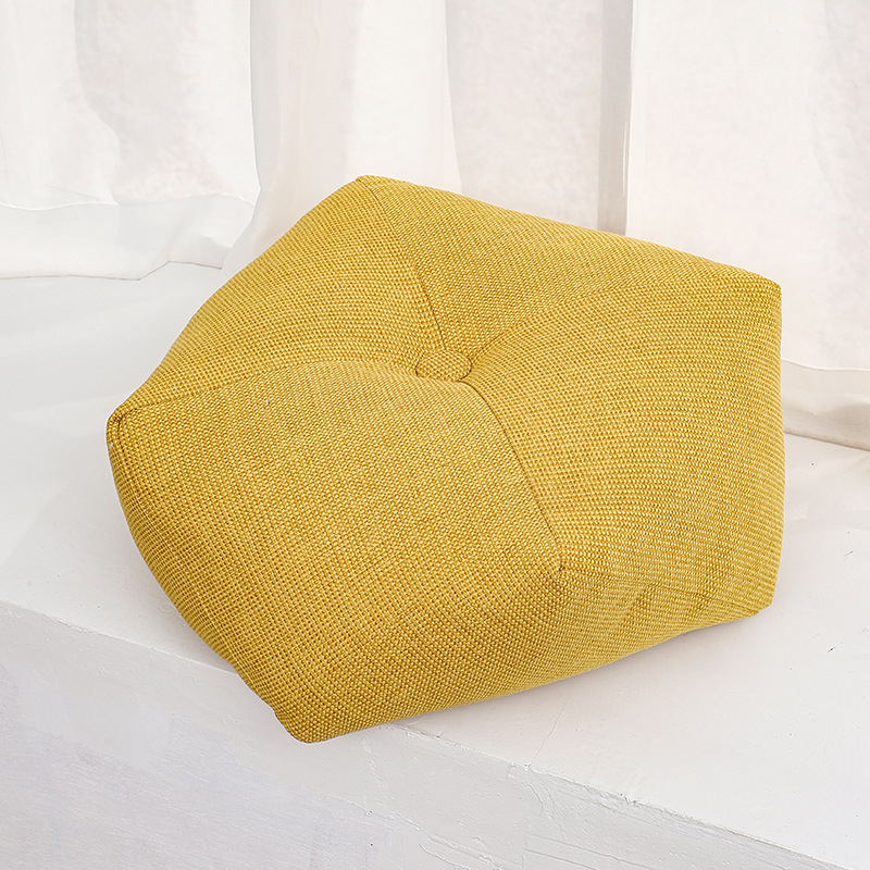 Pernă de podea în stil japonez, material bumbac și in, umplutură PP bumbac, formă octagonală, culoare solidă