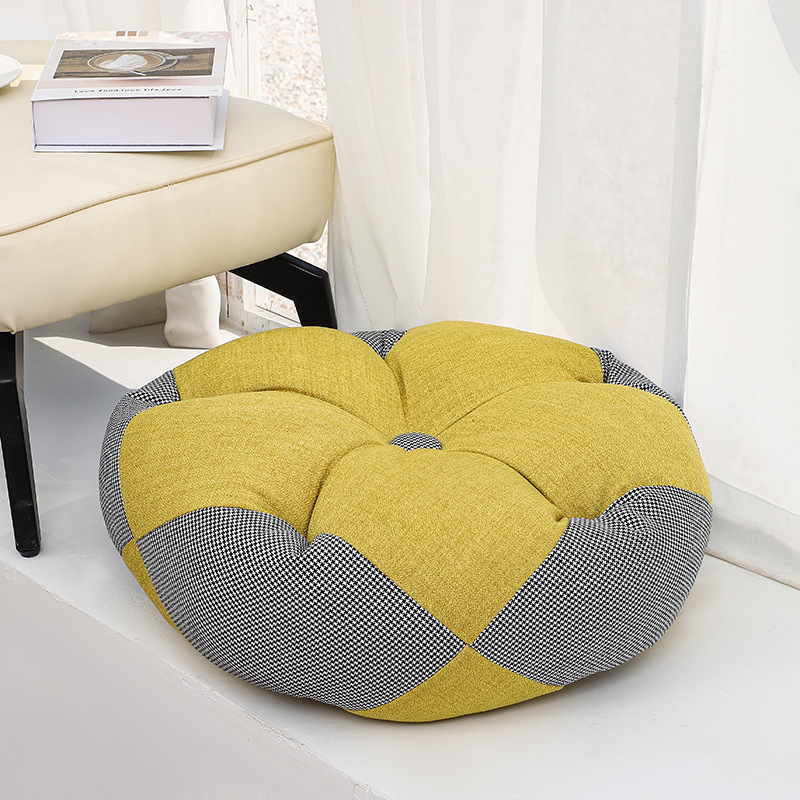 Pernă de podea în stil japonez, material bumbac și in, umplutură PP bumbac, formă octagonală, culoare solidă