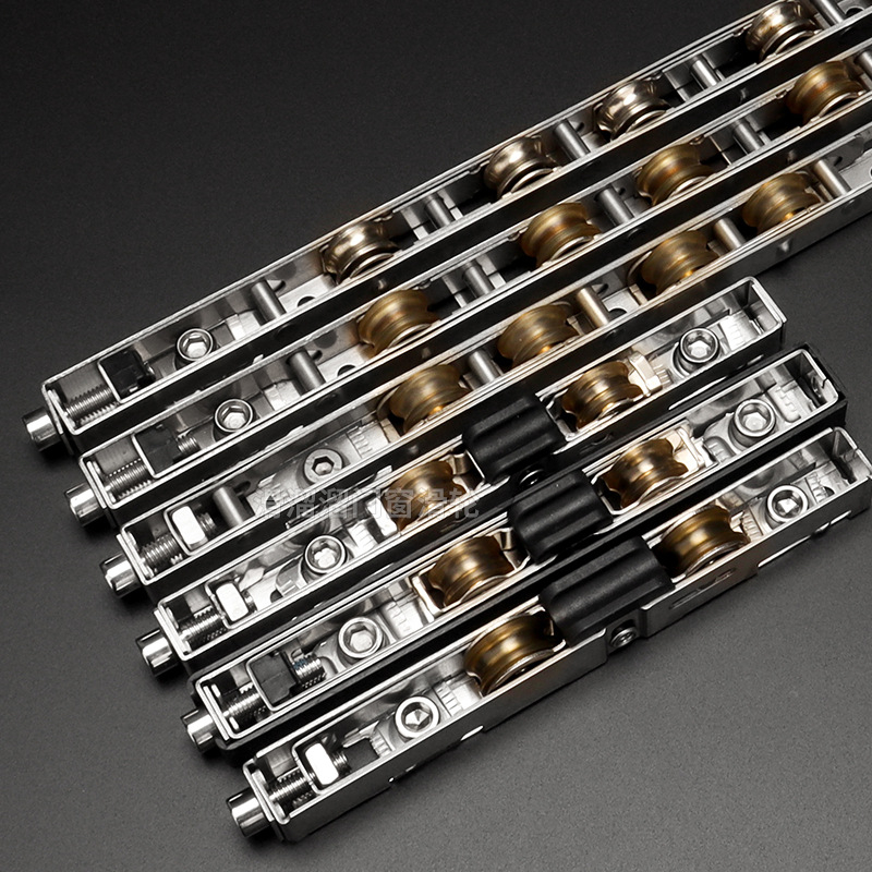 Roată pentru uși glisante din oțel inoxidabil, model HLL-E008, cu șină înaltă, pentru uși, ferestre și vitrine; stil modern minimalist