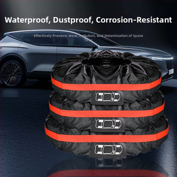 Husă pentru anvelopa de rezervă auto, impermeabilă și rezistentă la umezeală, 190T poliester tafta, Lingtuan