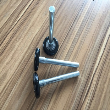 Rulon din nailon pentru uși glisante cu ax de 11 mm, rază a canelurii frânghiei 6 mm, grosime perete 12 mm, sarcină maximă 25 kg