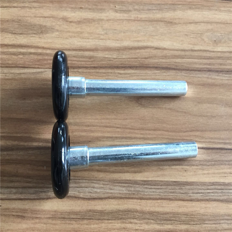 Rulon din nailon pentru uși glisante cu ax de 11 mm, rază a canelurii frânghiei 6 mm, grosime perete 12 mm, sarcină maximă 25 kg