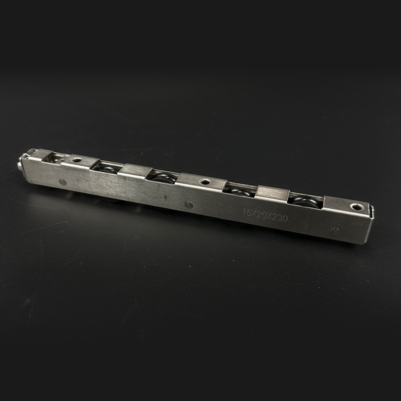 Rola dublă din oțel inoxidabil pentru uși și ferestre glisante – grosime perete 1.2 mm, diametru exterior Ø19 mm, diametru ax Ø14 mm, destinat ușilor și ferestrelor glisante