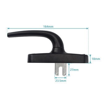 Ajtó- és ablakátviteli fogó, modell OLS-H29, anyaga cink- és alumíniumötvözet, többpontos zár, modern minimalista stílus