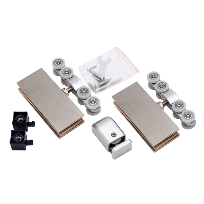 Négyzet alakú üveges ajtó függő görgő — Anyag: Vas/Rozsdamentes acél; Modell: 4015; Márka: Titanium Ya; Kötélbarázda sugár: 23; Feldolgozás: Mintavételes testreszabás