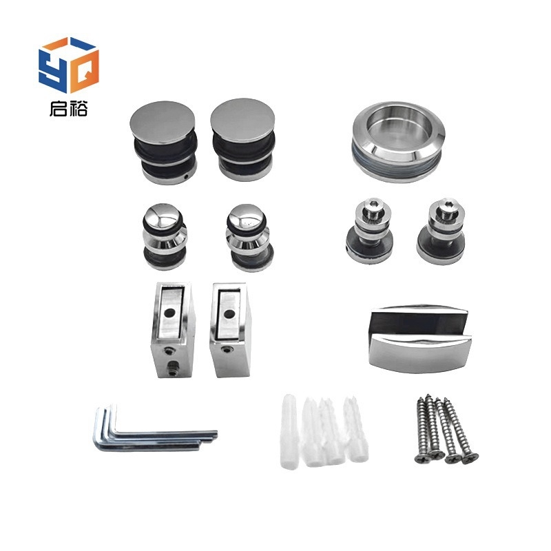 Qiyu QY-002 Set roți din oțel inoxidabil pentru ușă glisantă din sticlă de duș, sarcină maximă 65 kg