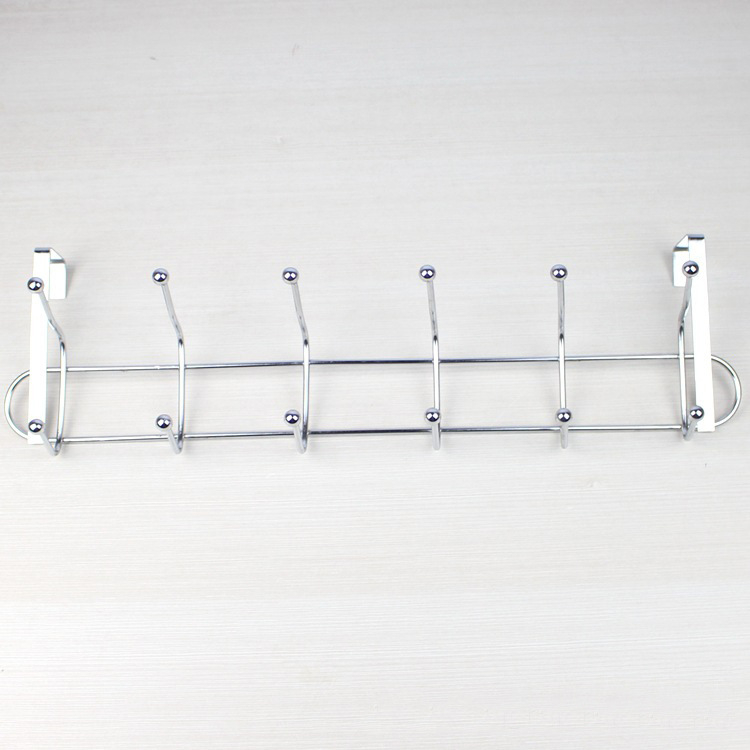 Vasból készült, hátul az ajtóhoz rögzíthető 6-soros kampó, szögek nélkül, alkalmas szekrények és ablakok felakasztására, modern minimalist stílus, max terhelés 10 kg